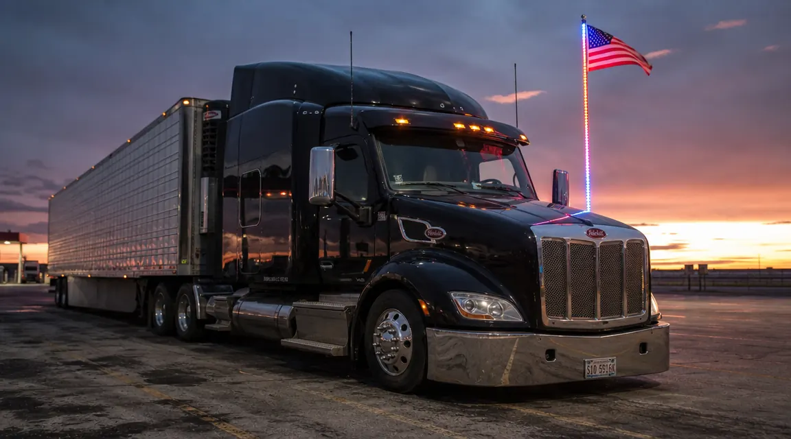 How to Mount an LED Whip Flag Light on a Semi Truck for Night Driving Visibility